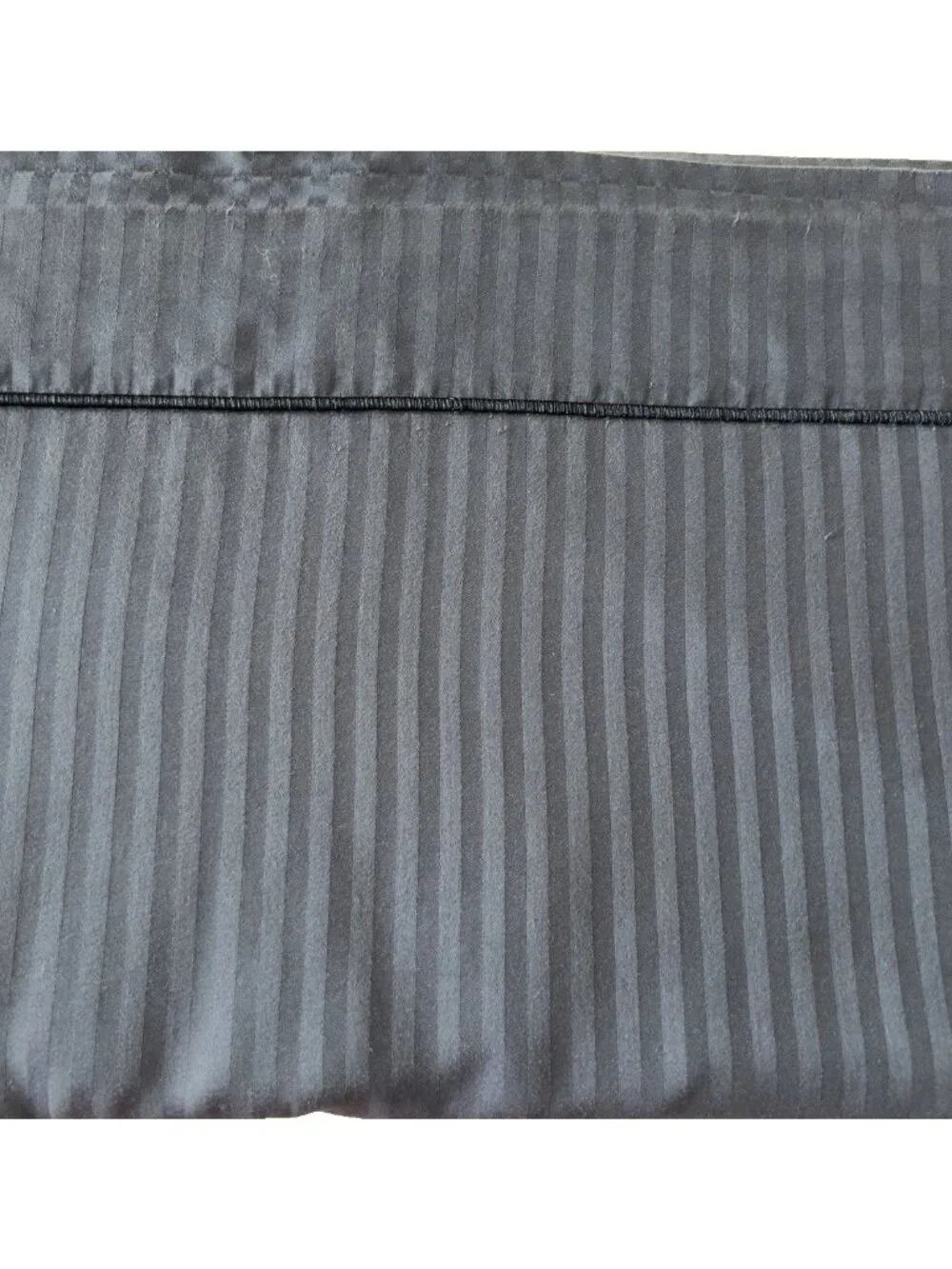 FIELDCREST QUEEN Flat Sheet Blue Jacquard Stripe 100% Cotton 99x99 LUX Bedding